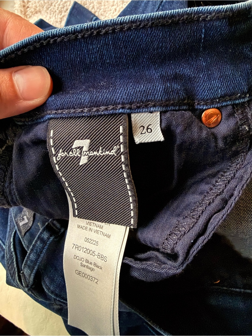7 For All Mankind Dark Blue Bootcut Jeans - Picture 3 of 4